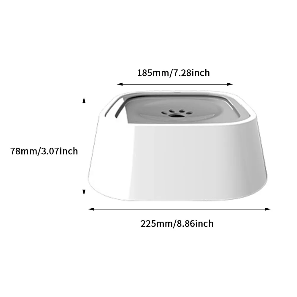 1L No-Spill Pet Water Bowl with Floating Disc - Anti-Splash & Slow Drinking Design