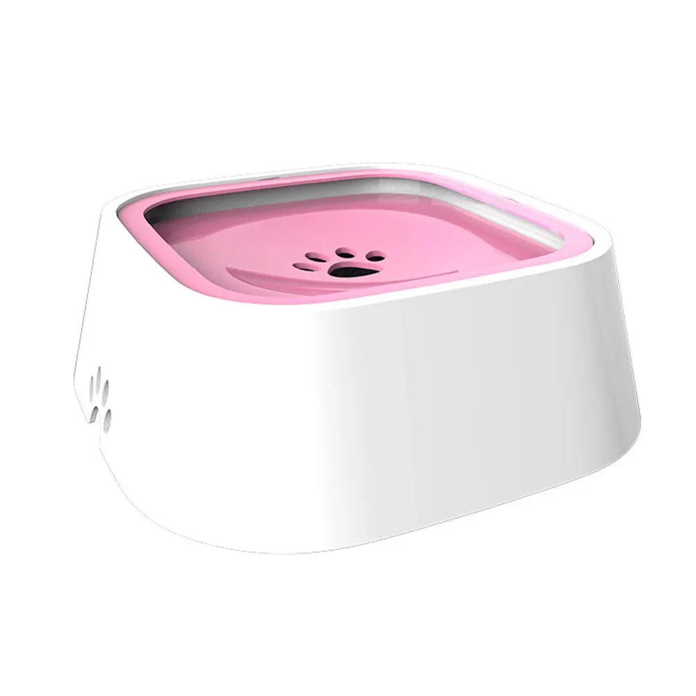 1L No-Spill Pet Water Bowl with Floating Disc - Anti-Splash & Slow Drinking Design