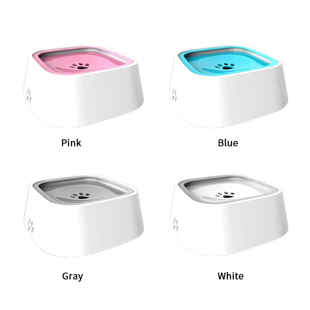 1L No-Spill Pet Water Bowl with Floating Disc - Anti-Splash & Slow Drinking Design