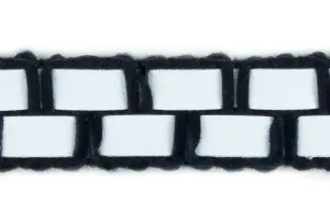5/8" Black & White Plastic Braided Trim (Made in France)