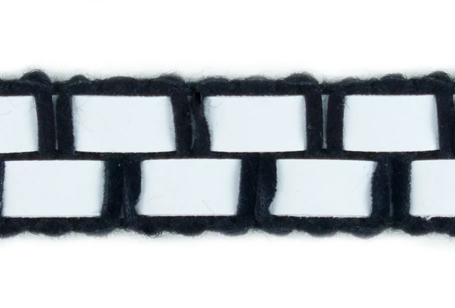 5/8" Black & White Plastic Braided Trim (Made in France)