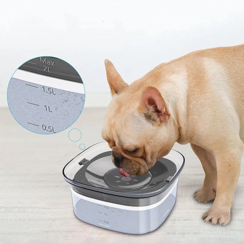 70oz Dog Water Bowl Large Capacity Spill Proof Dog Bowl Transparent