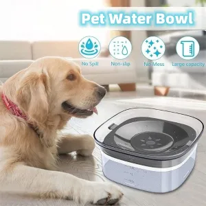 70oz Dog Water Bowl Large Capacity Spill Proof Dog Bowl Transparent
