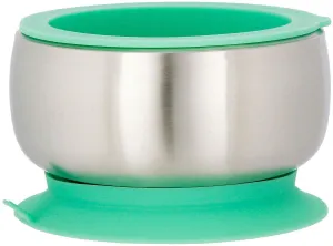 Avanchy Stainless Steel Suction Baby Bowl   Air Tight Lid - Green