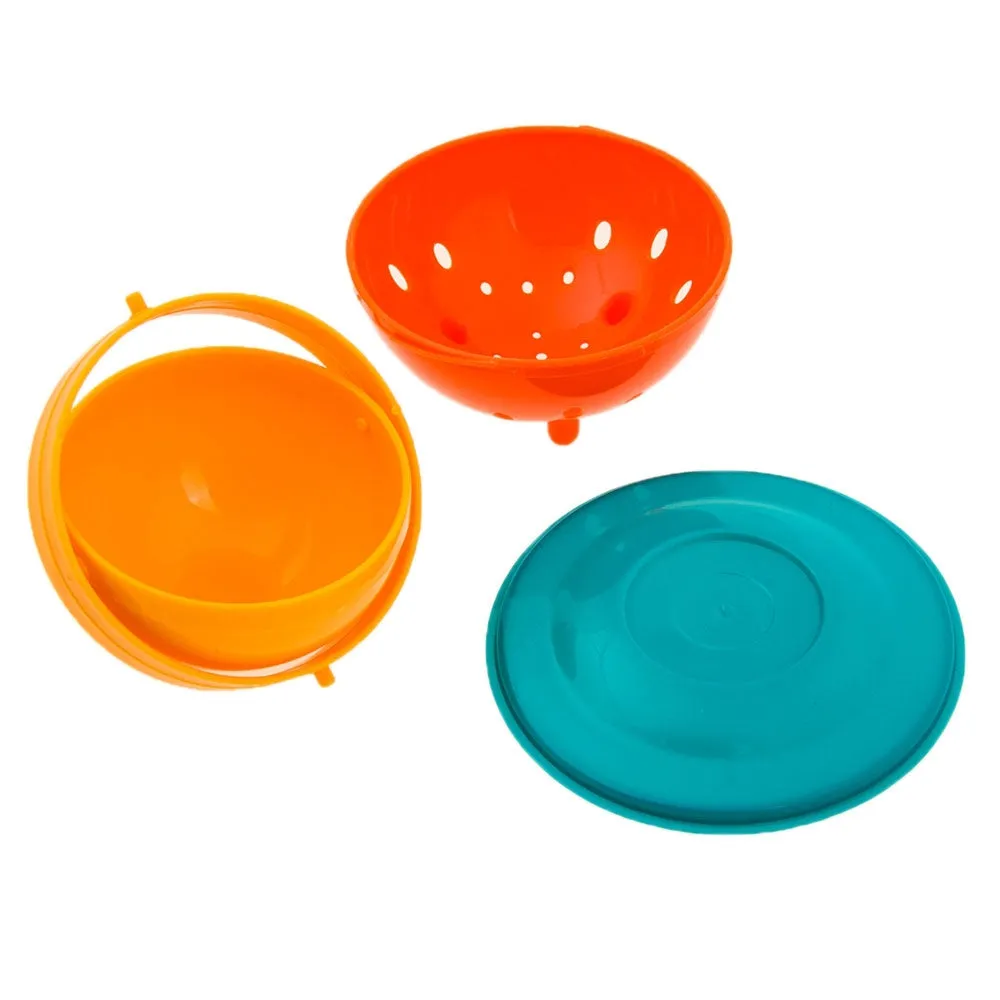 Baby Gyro Bowl 360° Spill-proof children's tableware Rotatable bowl anti-spill in UFO shape   lid - Green / Orange