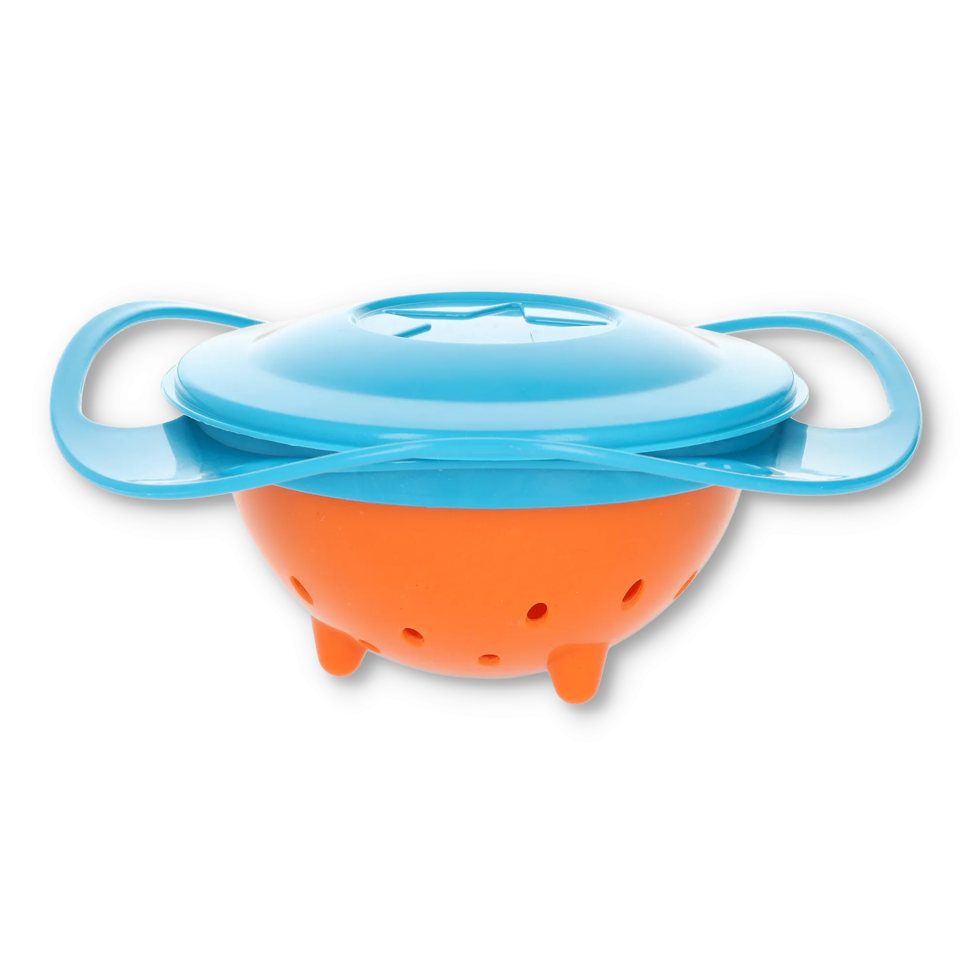 Baby Gyro Bowl 360° Spill-proof children's tableware Rotatable bowl anti-spill in UFO shape   lid - Green / Orange