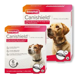 Beaphar Canishield Dog Flea Collar For Fleas, Ticks, and Sandflies Protection