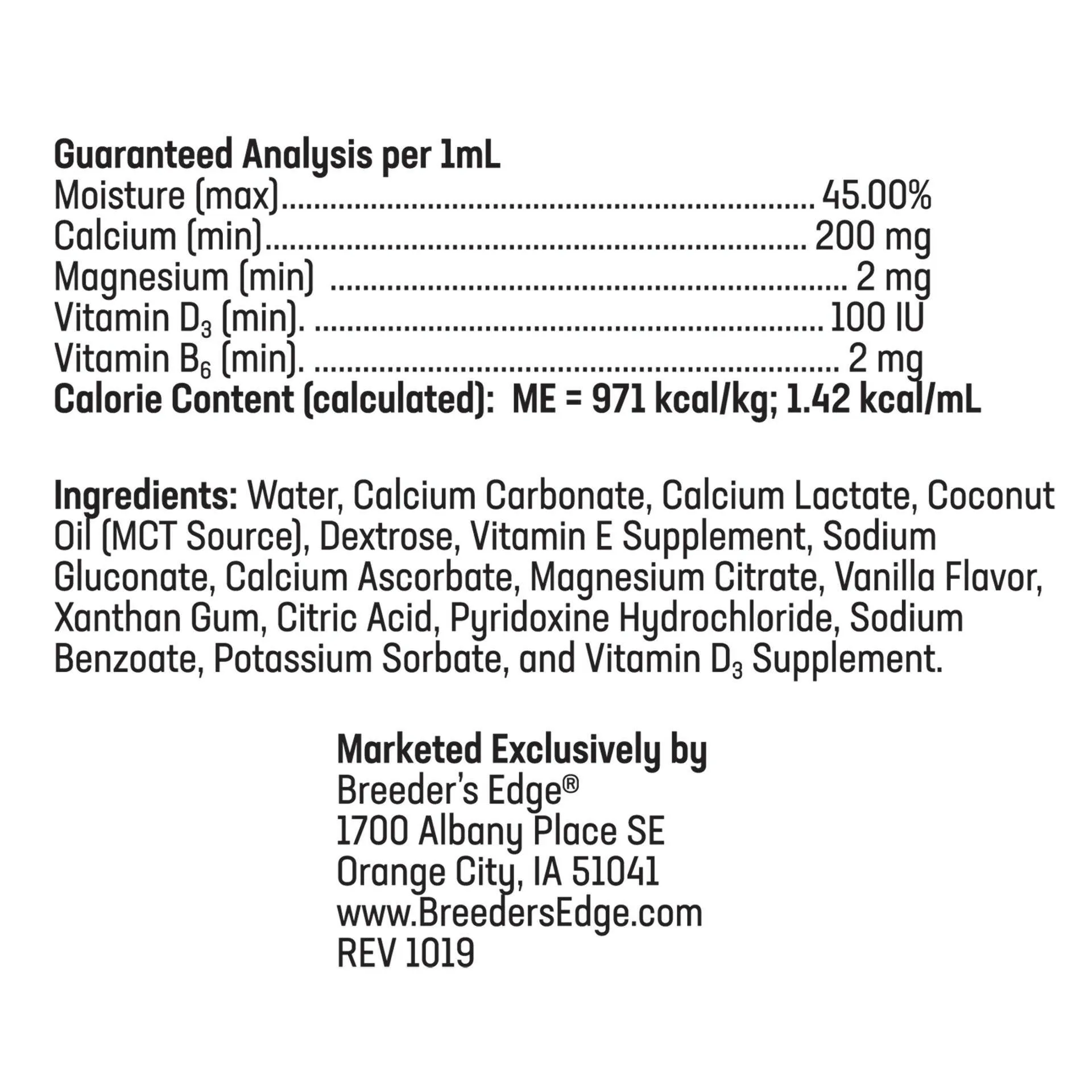 Breeder's Edge Oral Cal Plus Gel for Dogs & Cats