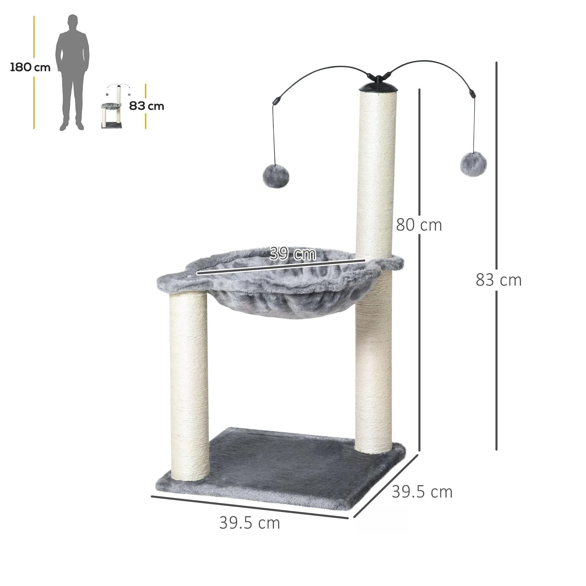 Cat Tree Tower Activity Center, 83cm - Grey