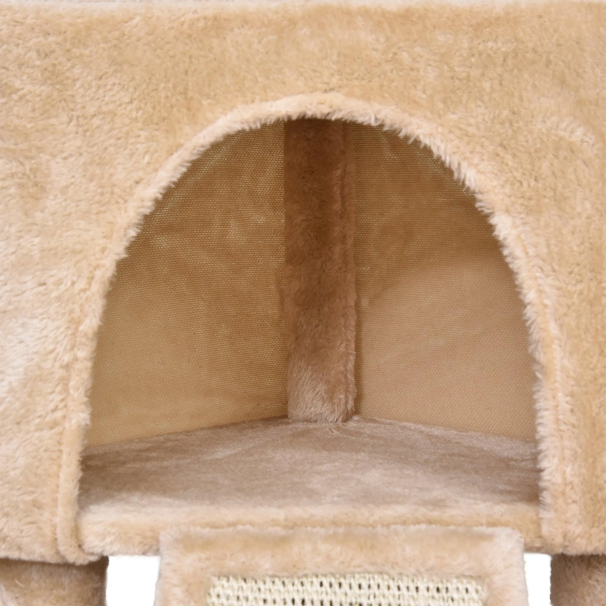 Corner Cat Tower w/ Sisal Rope Scratching Post - Beige