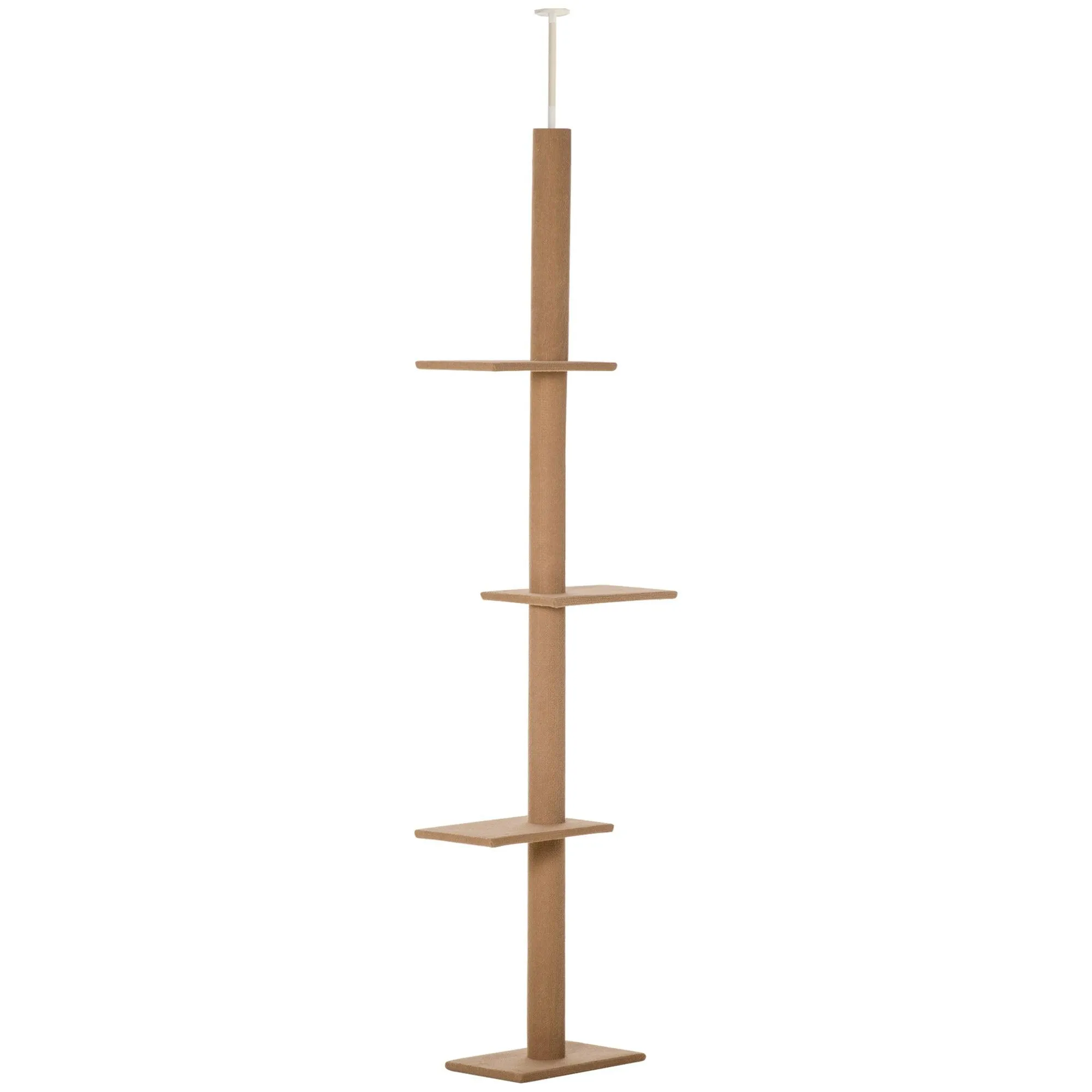 Floor-to-Ceiling Cat Tree, 260cm Tall - Brown