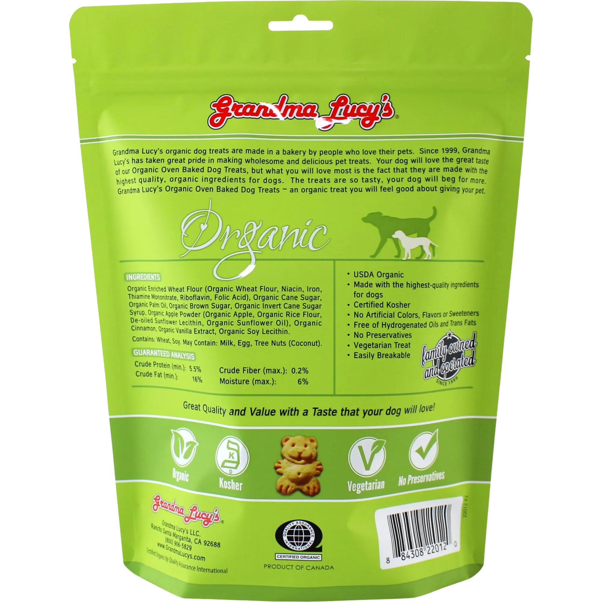 Grandma Lucy's Organic Apple Oven Baked Dog Treats, 14-oz bag