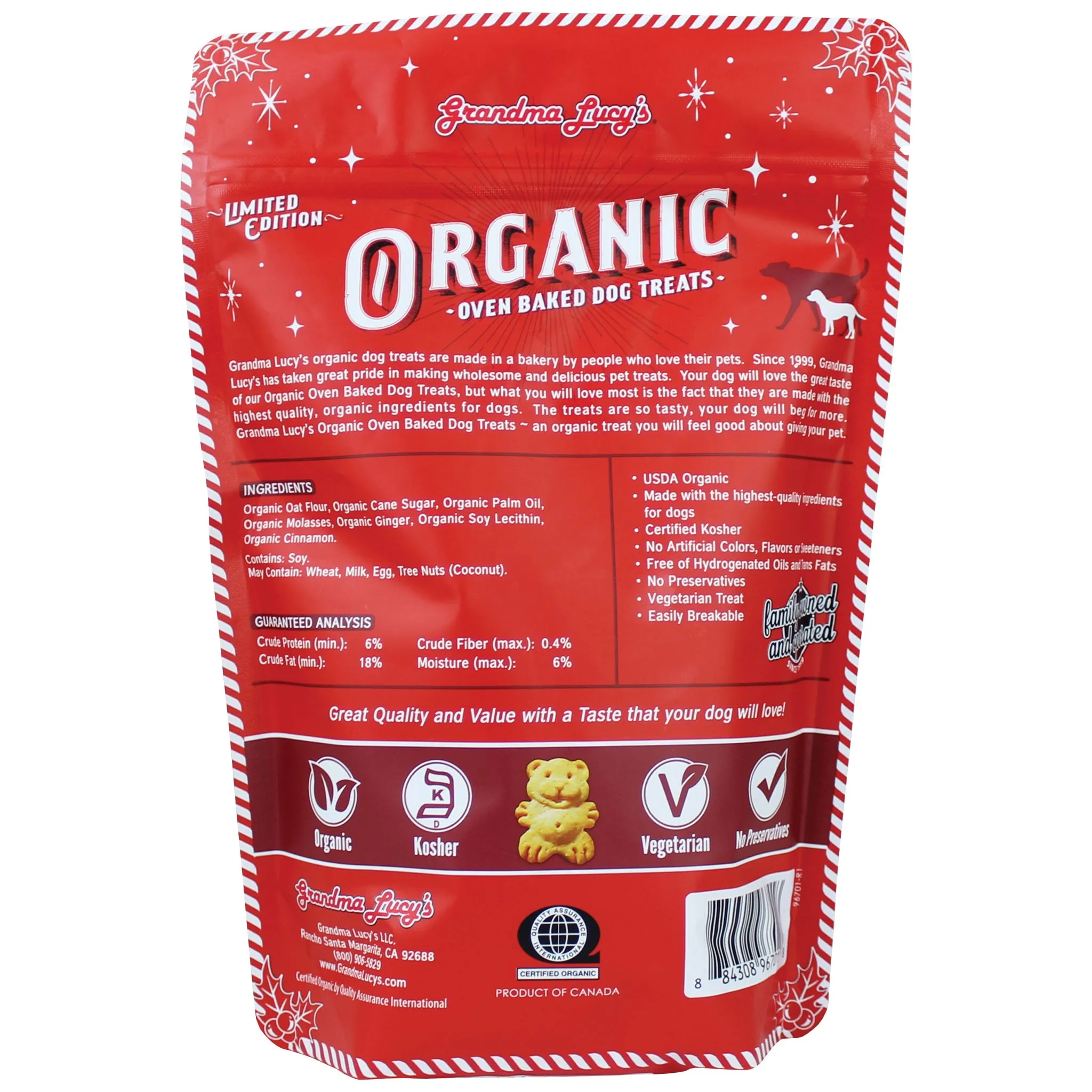 Grandma Lucy's Organic Baked Gingerbread Dog Treats