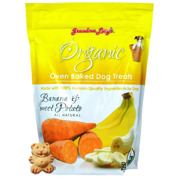 Grandma Lucy's Organic Banana & Sweet Potato Oven Baked Dog Treats, 14-oz bag