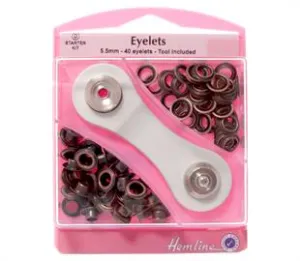 Hemline Eyelets Starter Set 5.5mm - Bronze