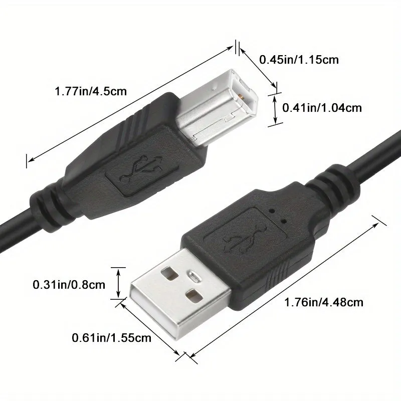 HighSpeed USB Printer Cable for Multiple Brands and Devices