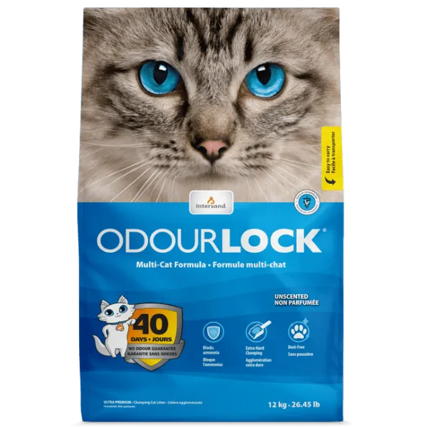 Intersand Odourlock Multi-Cat Clumping Cat Litter, 12kg