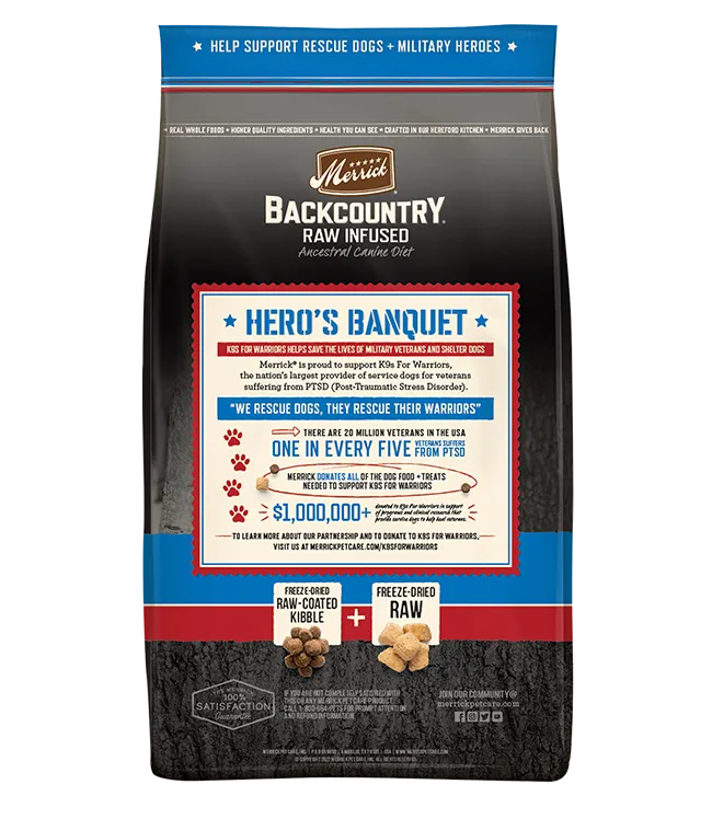 Merrick Backcountry Hero's Banquet Recipe Dry Dog Food 4lb