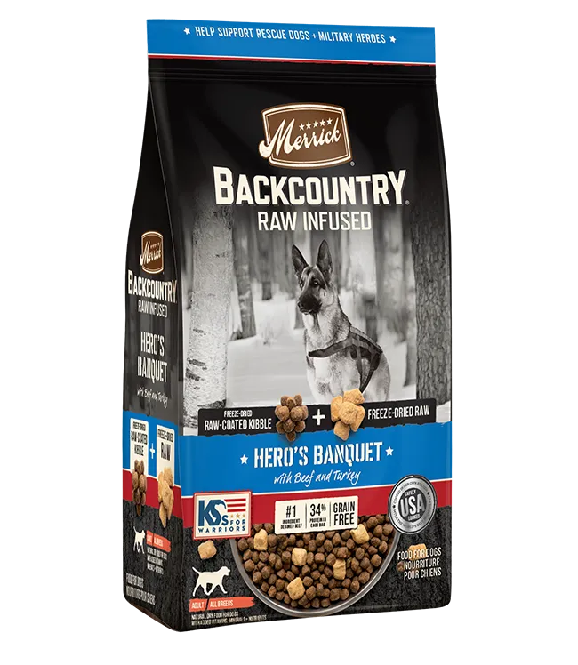 Merrick Backcountry Hero's Banquet Recipe Dry Dog Food 4lb