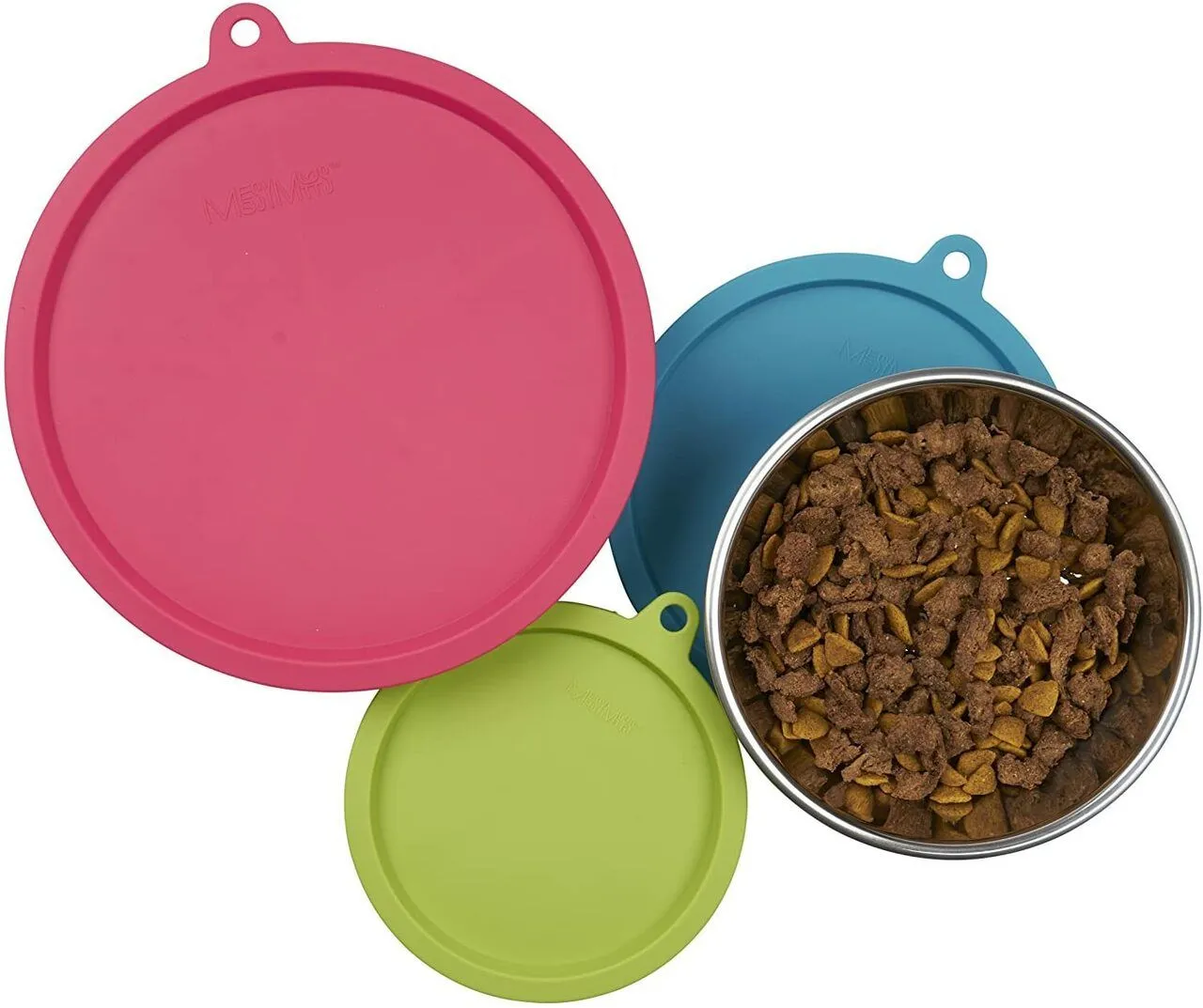 Messy Mutts Stainless Steel Bowl with Cover - 3 PACKS