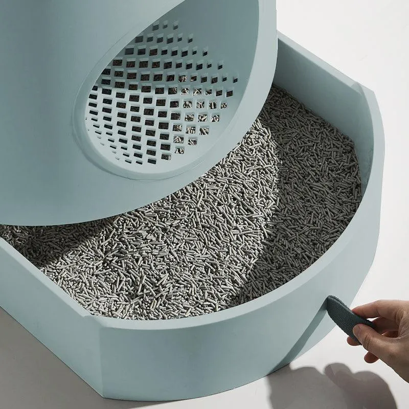 Michu XL Castle 2-in-1 Semi- Closed Cat Litter Box with Scratch Pad in Morandi Green Pre Order