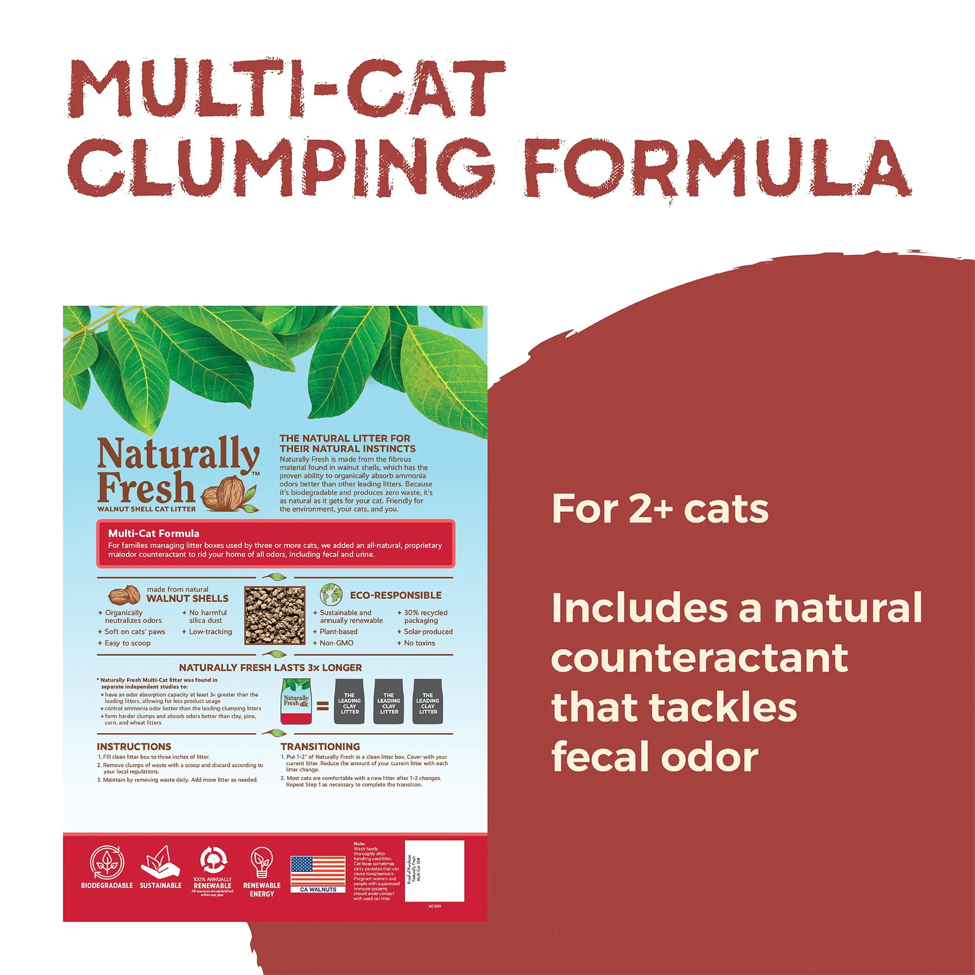 Naturally Fresh Multi-Cat Quick Clumping Cat Litter