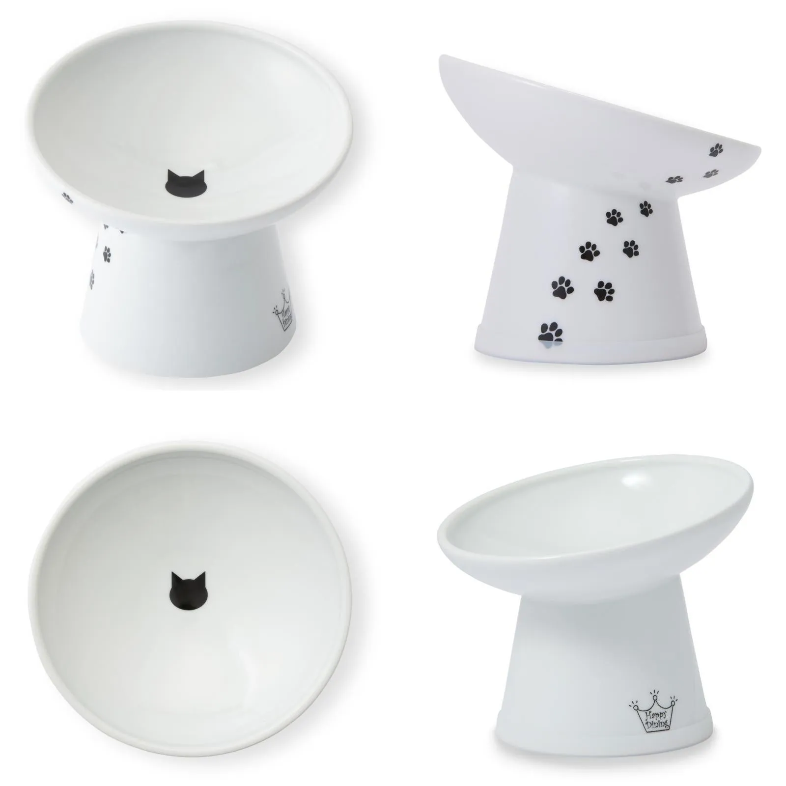 Necoichi Tilted Raised Cat Food Bowl