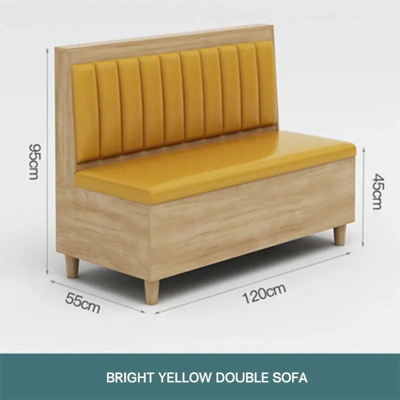 New Design Restaurant Furniture Sets Chair Tables Restaurant Booths Variety of Colors Restaurant Wood Modern Panel PU Leather