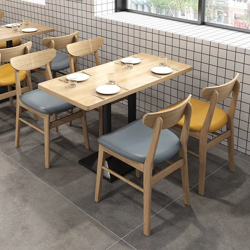 New Design Restaurant Furniture Sets Chair Tables Restaurant Booths Variety of Colors Restaurant Wood Modern Panel PU Leather