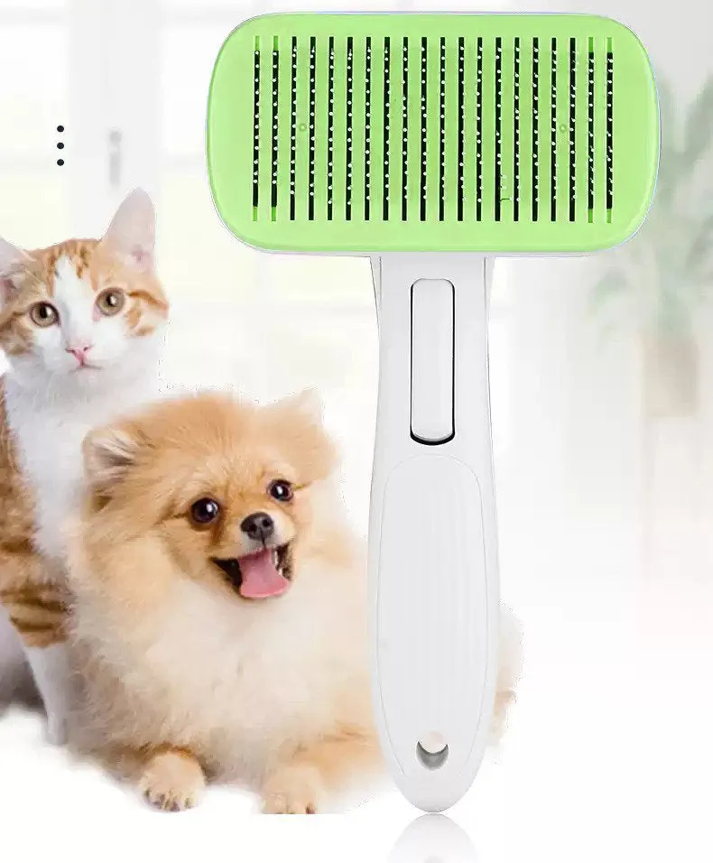 Pet Grooming Comb Shedding Thick Needle Brush-Green