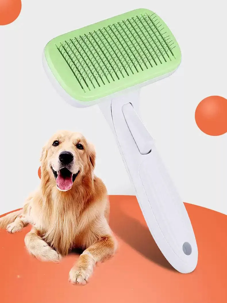Pet Grooming Comb Shedding Thick Needle Brush-Green
