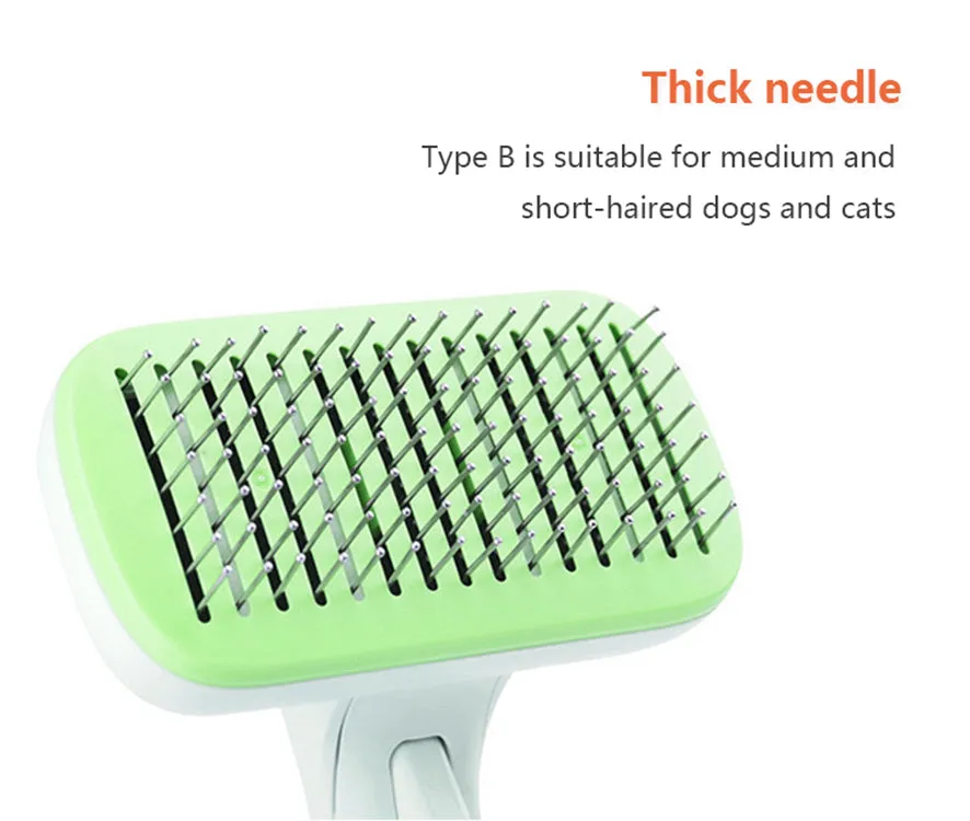 Pet Grooming Comb Shedding Thick Needle Brush-Green