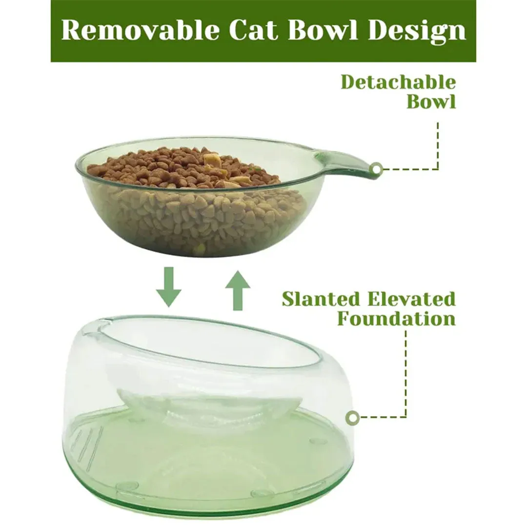 PetAffairs Tilted Raised Pet Bowl for Non-Spill Feeding