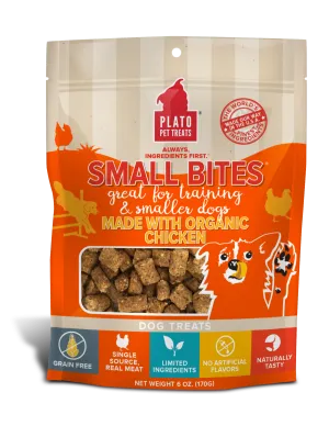 Platos Pet Treats Small Bites Made With Organic Chicken Meaty Morsel Dog Treats