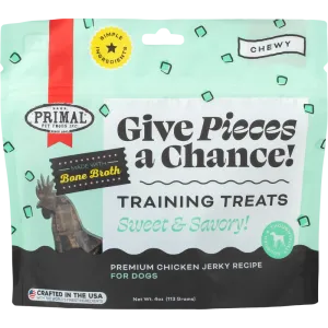 Primal Pet Foods Give Pieces a Chance Chicken Jerky Pieces with Broth Dog Treats