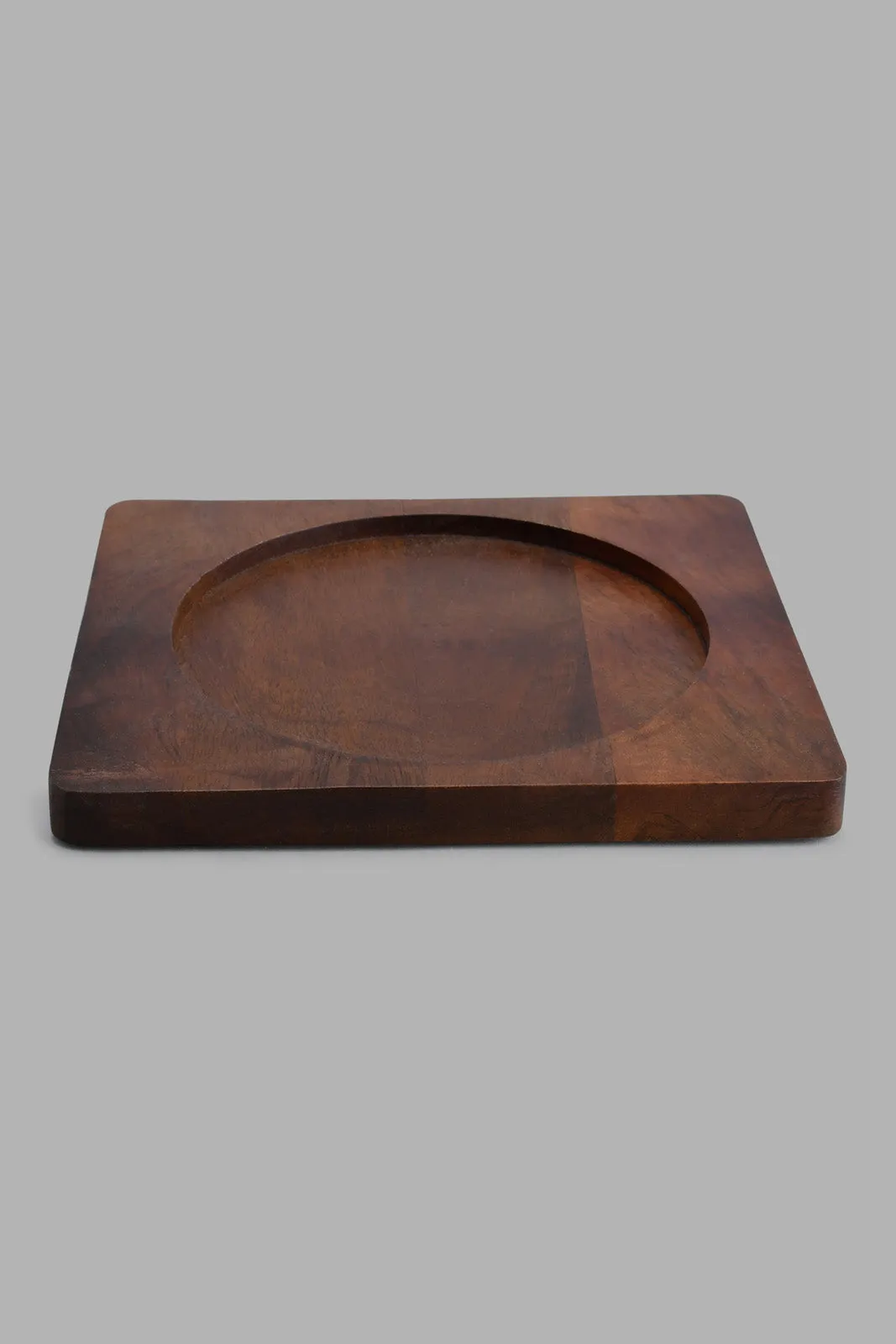 Silver Hammered Bowl With Wooden Base And Handles (2 Piece)