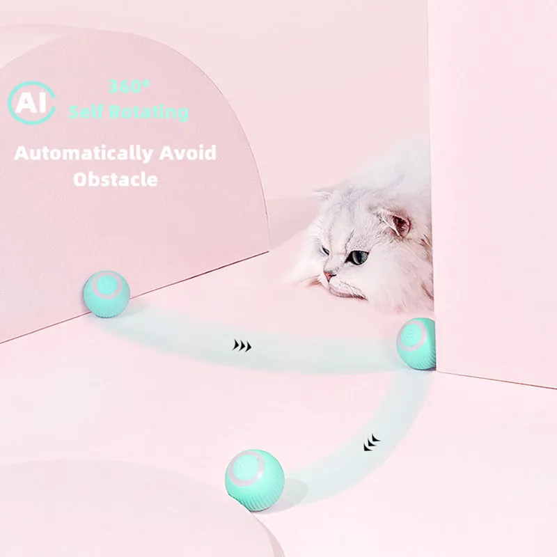 Smart Cat Ball - Interactive Pet Toy with Automatic Rolling Feature for Indoor Play and Exercise