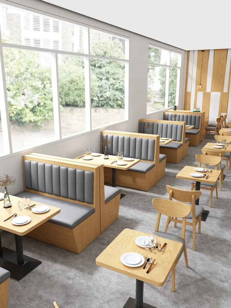 West Tea Restaurant Drink Hotel Semi-Circle Booth Sofa Custom Wine Sake Bar Coffee against the Wall Table and Chair Combination